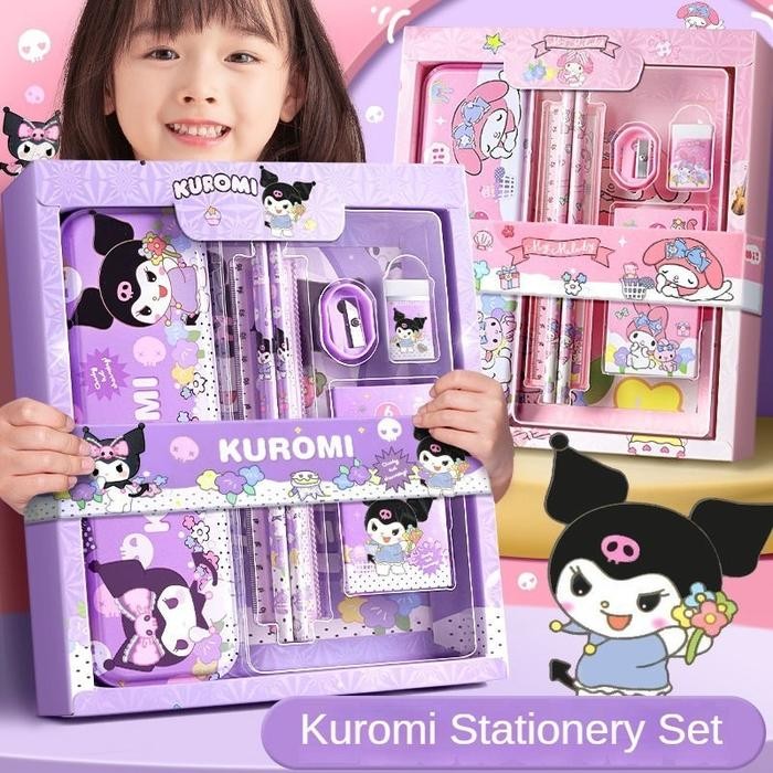 

READY SET ALAT TULIS 7IN1 / KOTAK PENSIL SANRIO / STATIONARY SET CINNAMOROL MELODY KUROMI / KOTAK