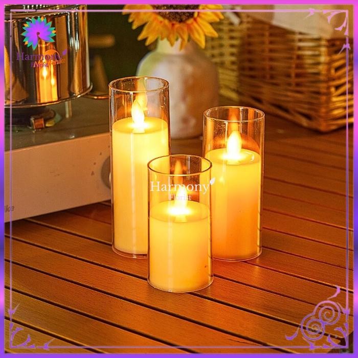 Lampu LED Lilin Gelas Elektrik / Lampu Lilin Hias LED Sumbu Goyang / Lampu Hias Dekorasi / Lampu