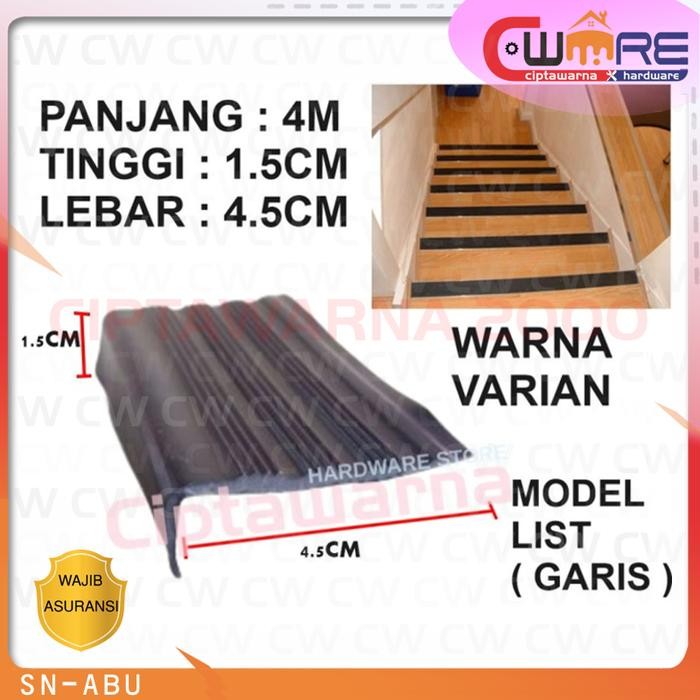 Step Nosing stepnosing Karet Tangga lapisan pijakan tangga anti slip masih ready