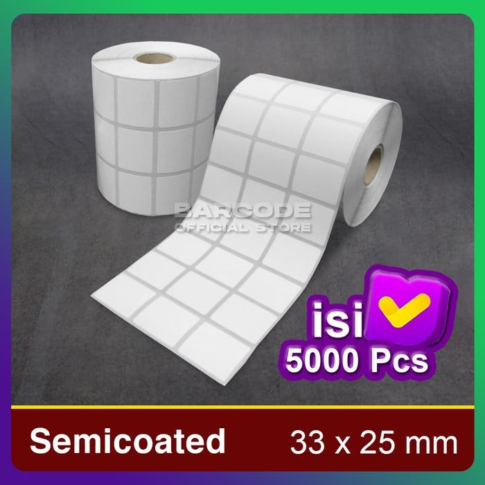 

Label Barcode 33 x 25 (3 Line) Kertas Sticker Label Semicoated 33x25