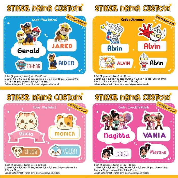 

Stiker Nama Anak Custom / Label Nama Anak Murah Custom 02