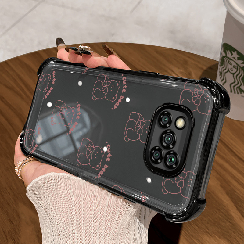 Casing Hp untuk Xiaomi POCO X3 POCO X3 NFC POCO X3 Pro Case Kasing Sederhana Glitter Perlindungan ai