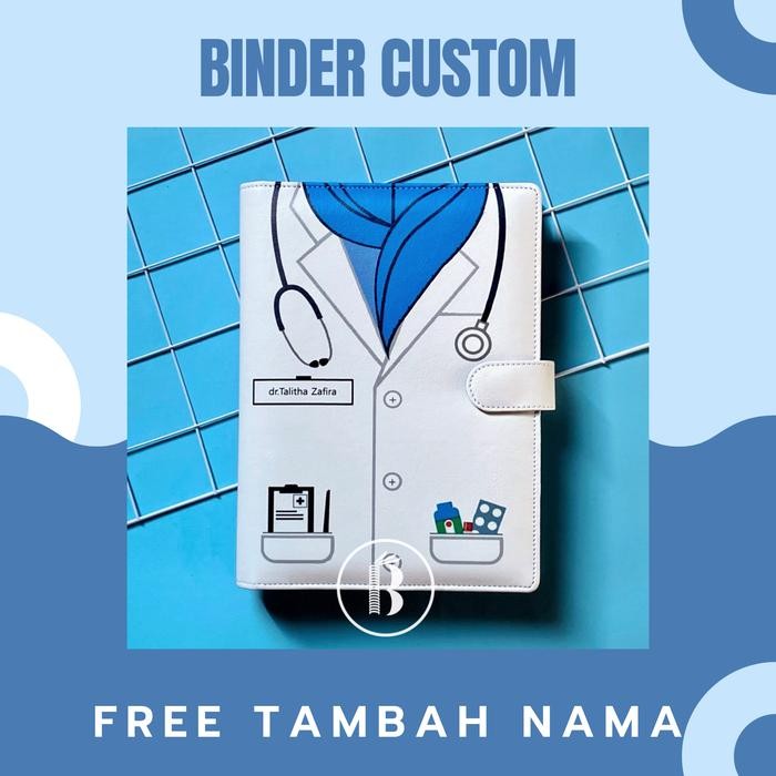 

BEST SELLER Binder CUSTOM motif Profesi Dokter Doctor Hijab Muslimah A6 A5 B5