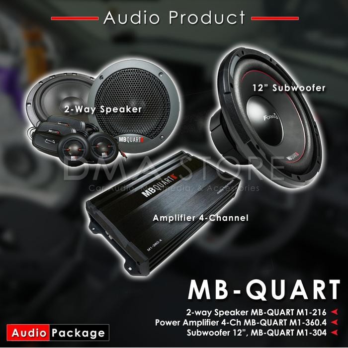Promo Paket Audio I Mb Quart (Speaker 2 Way, Power 4 Ch, Subwoofer 12 Inch) Termurah