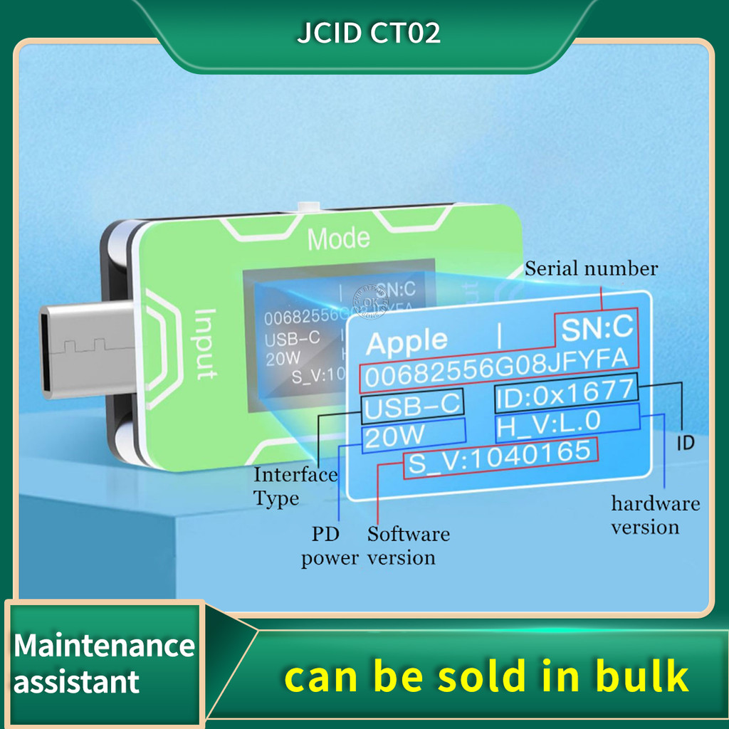 JCID ct02 PD charger detector Accurate identification of genuine and imitation products HD OLED