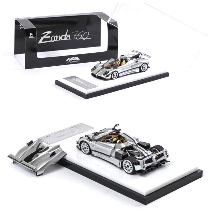 SALE PROMO HKM PREMIUM 1/64 PAGANI ZONDA 760 ROADSTER 2022 METALLIC SILVER READYY