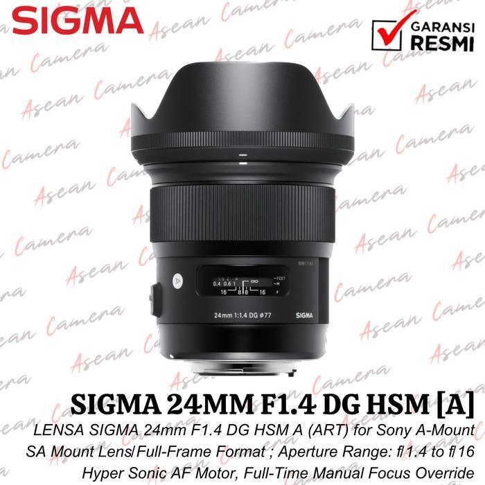 Sigma 24mm F1.4 DG HSM Art Lens Lensa Sigma 24mm F1.4 DG HSM (A)