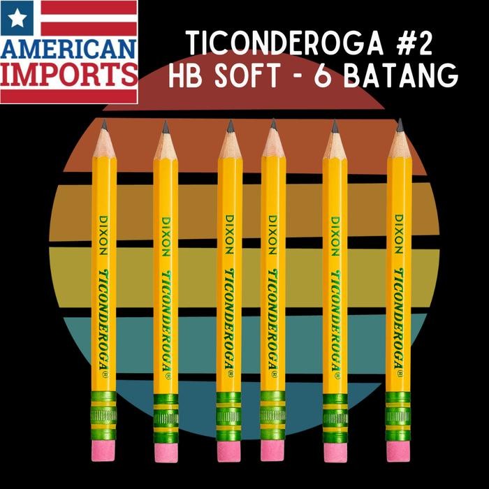 

[ORI USA] 6 Batang Ticonderoga Pencils No. 2 (HB) Soft best seller