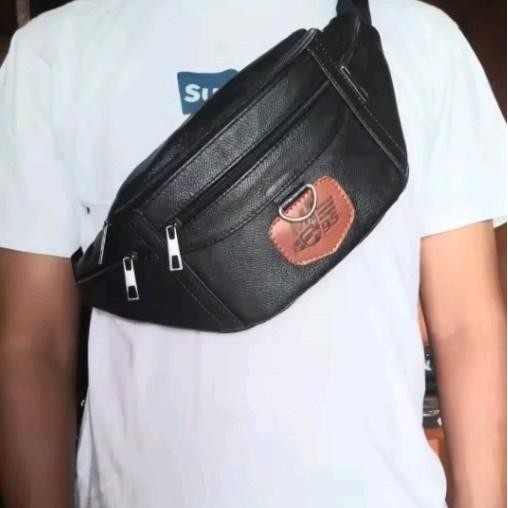 Tas Slempang Kulit Sapi Anti Air Anti Api waistbag kulit asli new elegan tas Pinggang kulit sapi