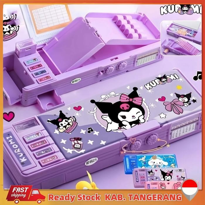 

Ready StockKOTAK PENSIL/Bahan Tahan Air Kuromi Tempat Pensil Password /Multifungsi Lapis Ganda