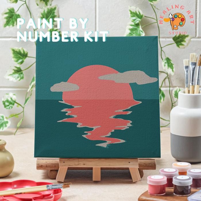 

Paint by number lukisan sunset canvas 20x20 cm / painting kit