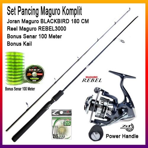 Set Pancing Power handle Maguro dan Joran Maguro 180CM Original