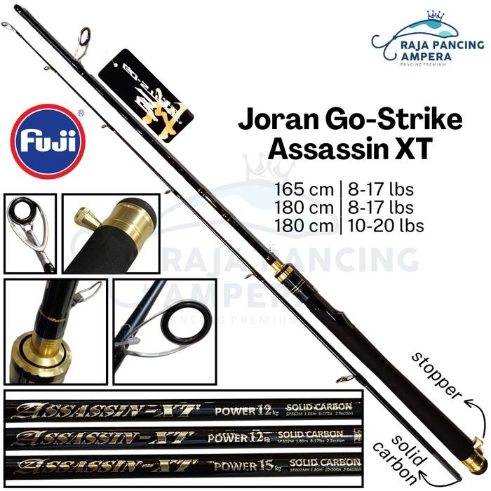 Joran Spinning Go-Strike Assassin XT Versus Stik Pancing Ring Full Fuji Guides Solid Carbon