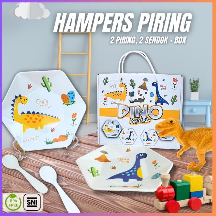 (SNI) Paket Hampers Piring Set Melamin peralatan makan Piring keramik imitasi 9 inch Peralatan makan