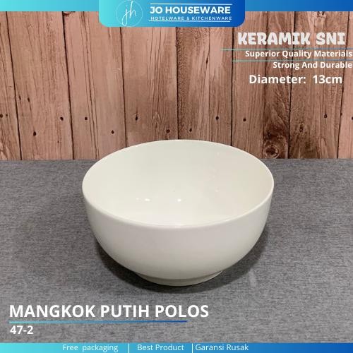 Mangkok korea bowl keramik diameter 13 cm putih unik hotelware 47-2