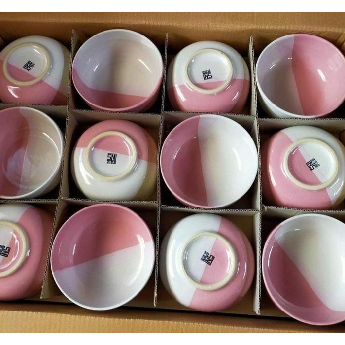 Mangkok Keramik Kaibon Two Tone isi 12 pcs