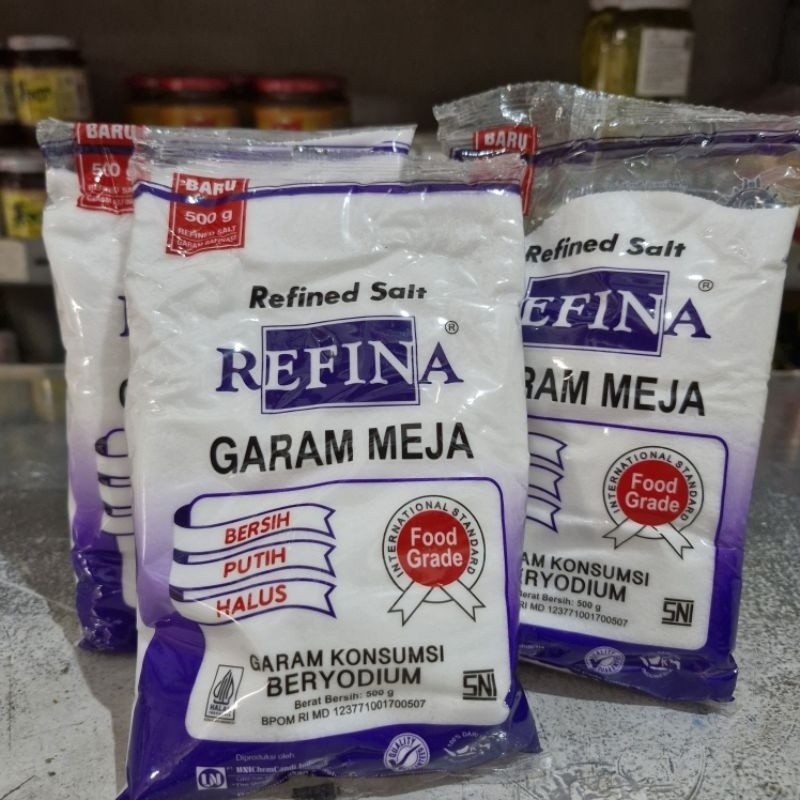 

Garam Refina 500 gram / GARAM BERYODIUM / Garam Halus Refina / Garam Masak Sehari-hari / Garam Beryodium 500gr