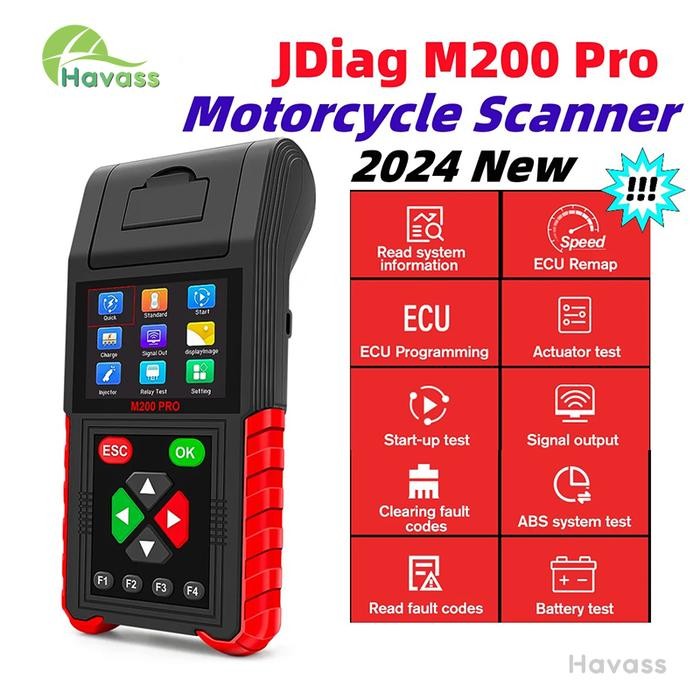 Best Seller 2024 Jdiag Motorcycle Scanner M200Pro Universal Motorcycle Scanner