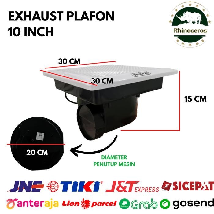 Exhaust Fan Plafon 10 Inchi Kipas Plafon 10 Inch Kipas Blower Hexos Angin Hisap Kipas Kamar Mandi