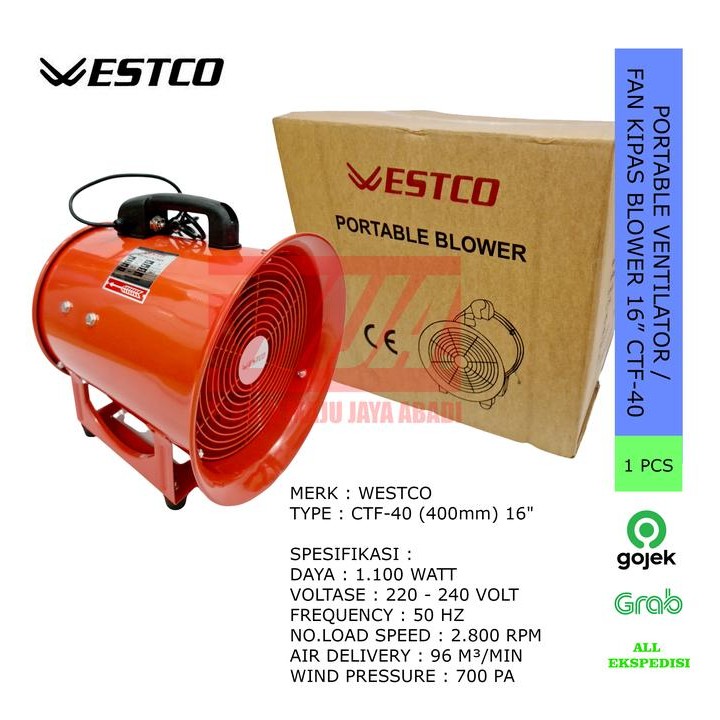 WESTCO Portable Ventilator / Fan Kipas Blower 16" CTF-40