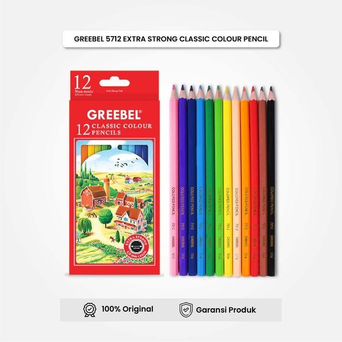 

GREEBEL Pensil Warna 12 Warna / Extra Strong Classic Colour 12 Warna (5712) / Mewarnai Menggambar