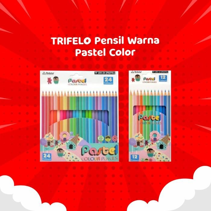 

TRIFELO Pensil Warna Pastel Color / Colour Pencil 12 Warna 24 Warna Pastel