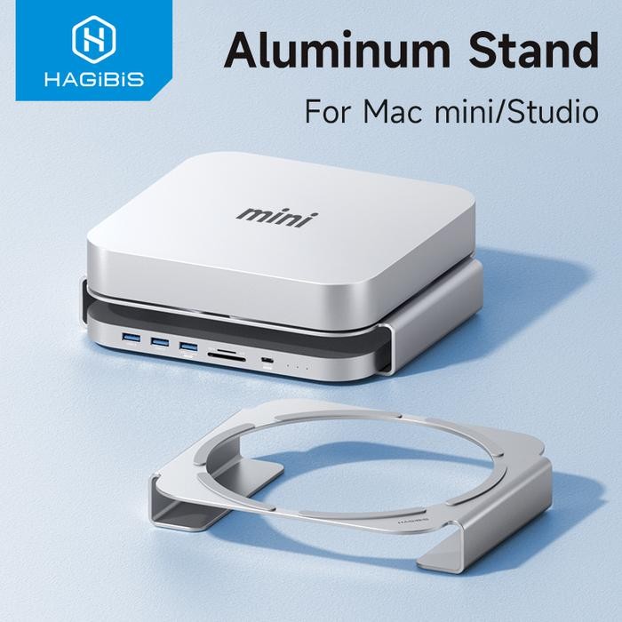 Hagibis Desktop Stand for Mac Mini and Mac Studio M1 M2 Pro Max Heat Dissipation Aluminum Mount Dock