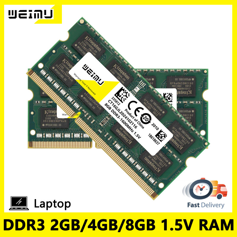 DDR3 2GB 4GB 8GB Laptop Memory Ram 1066 1333 1600MHz PC3 8500 10600 12800 204Pins 1.5V Non-Ecc Unbuf