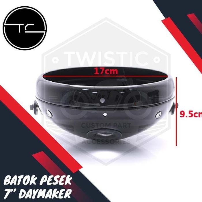 Cover Batok Pesek Lampu Daymaker 7 Inch Motor Custom Gratisongkir