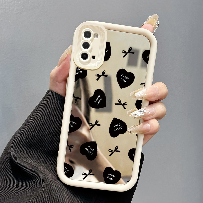 Casing Hp Samsung Galaxy A03s A02s M02s F02s Case Pita hati Populer Kesing cermin Silikon Cesing Sof