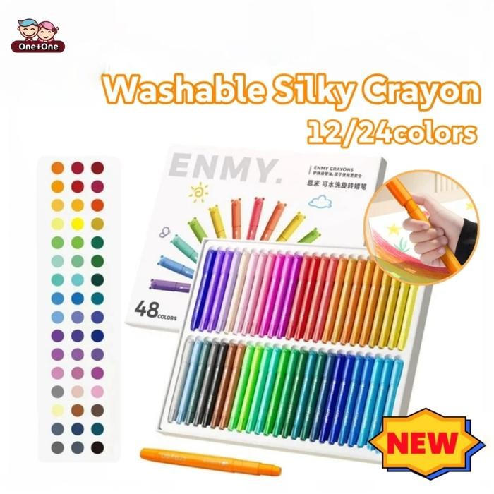 

12/24 Colors Crayons Non-Toxic Not Dirty Hand Drawing Washbale Silky Crayon For Students Kids Child