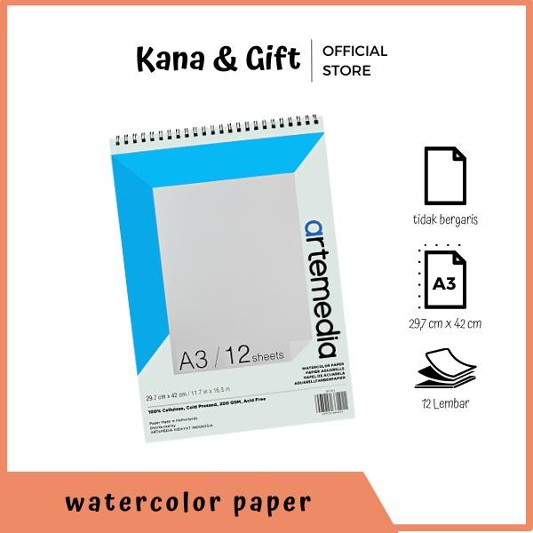 

Watercolour Paper A3 A4 A5 / Kertas Cat Air Artmedia Gratisongkir