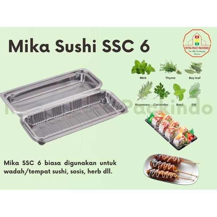 Mika Sushi SSC 6 isi 50 pcs Mika Kemasan Sushi/Herb/Sosis Mika Tebal