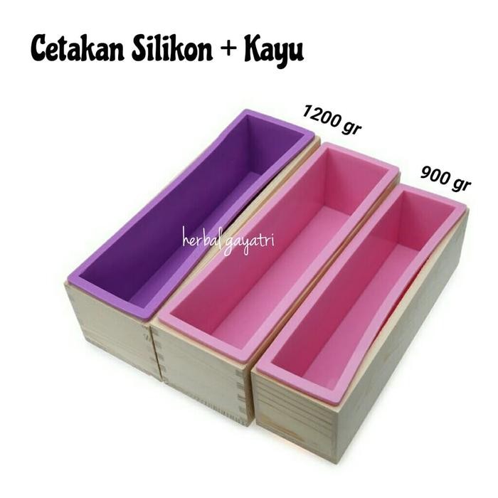 Cetakan Sabun Silikon + Kayu