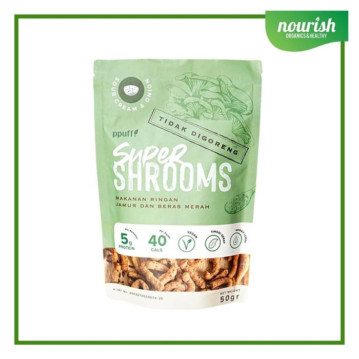 

Ger Ppuff Supershrooms Snack Jamur dan Beras Merah (Sour Cream&Onion) 50g