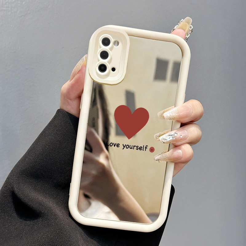 Casing Hp Samsung Galaxy A03s A02s M02s F02s Case Hati Merah Populer Kesing cermin Silikon Cesing So