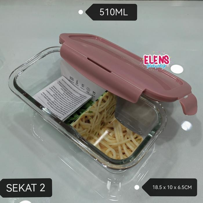 Lock n Lock container glass sekat kotak makan kaca