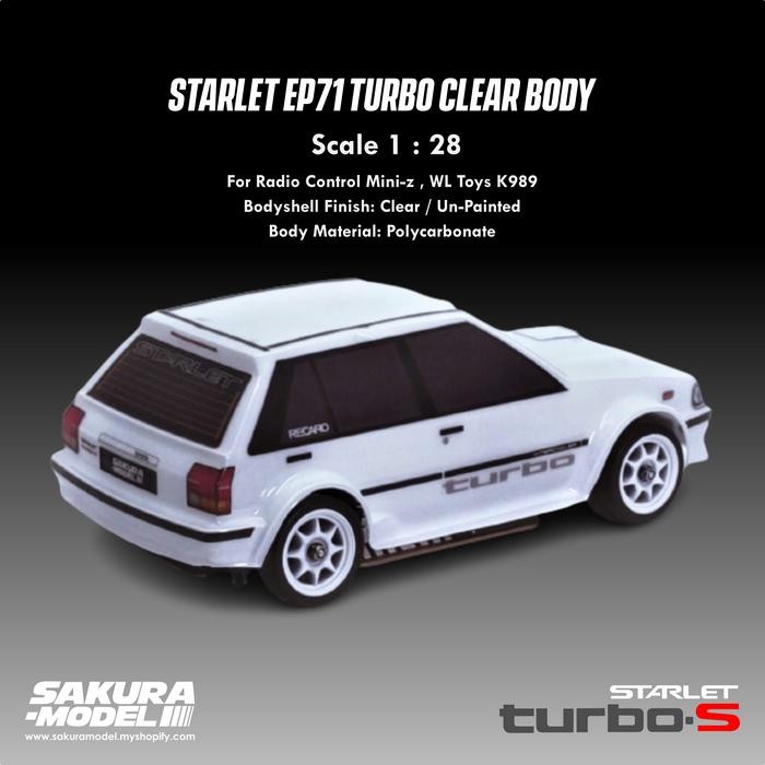 Clear Body Wl Toys K989 - Starlet Ep71 Turbo Gratisongkir