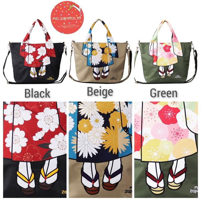 Tas Mis Zapatos B-7378 tote bag wanita gambar khas Jepang selempang