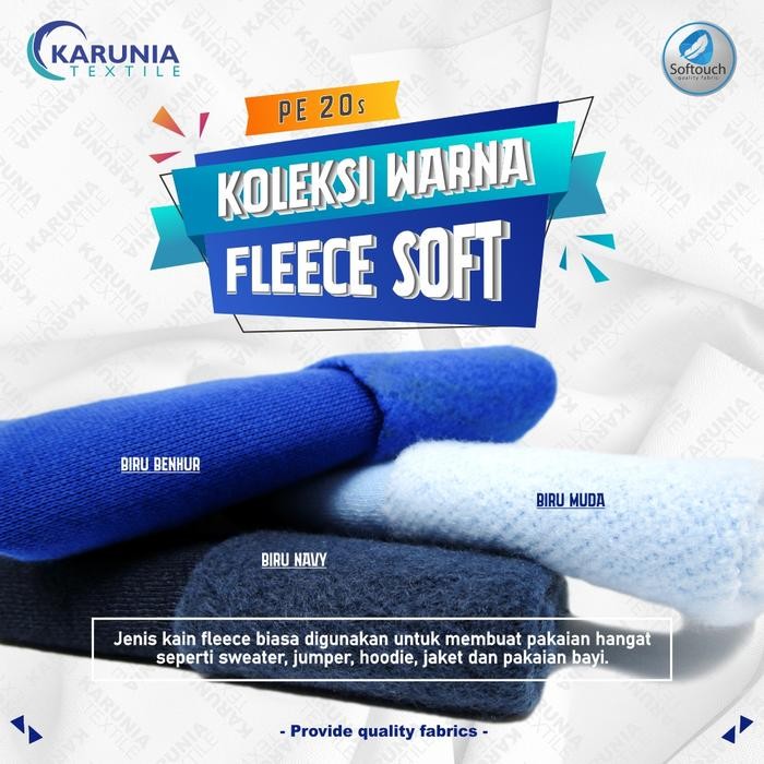 

KAIN FLEECE PE SOFT 20S KILOAN BIRU NAVY KARUNIA TEXTILE KODE 672