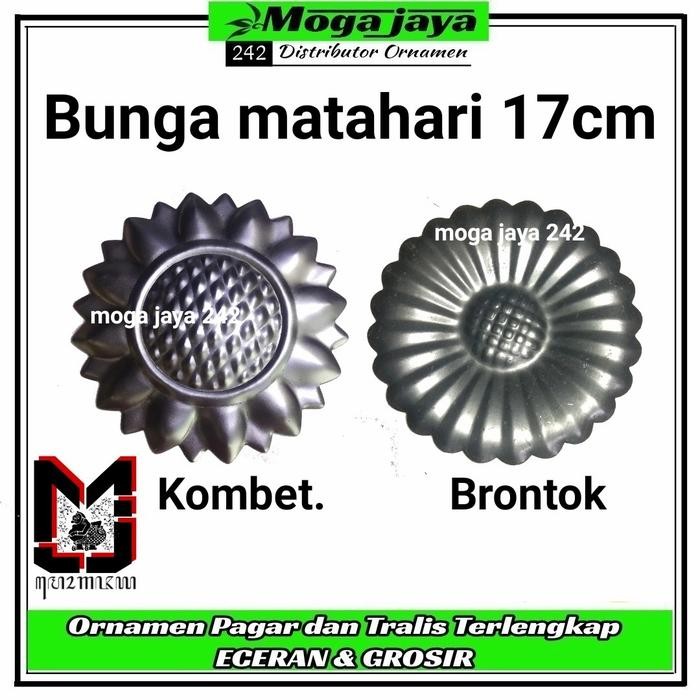 bunga matahari kombet ornamen pagar besi tempa