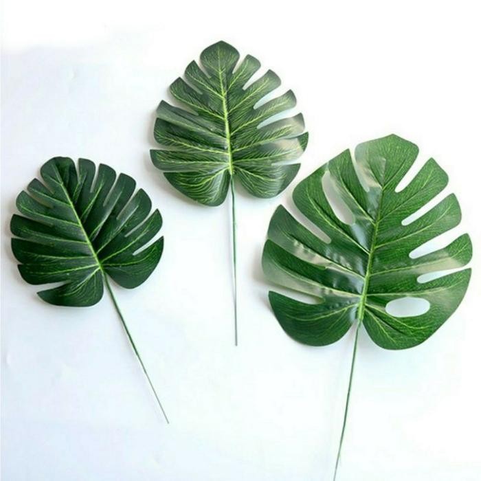Daun Tanaman Hias Palsu daun Monstera Turtle daun Janda Bolong Dekorasi Rumah Pesta Room Decor