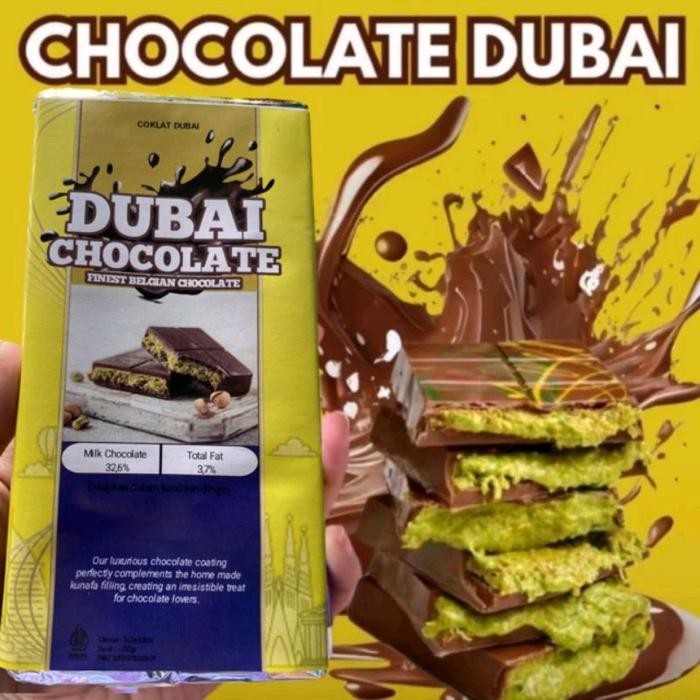 

Coklat Dubai Original Crispy *PISTACHIO KUNAFE* gr 16*8, coklat viral lembut meleleh dimulut Food