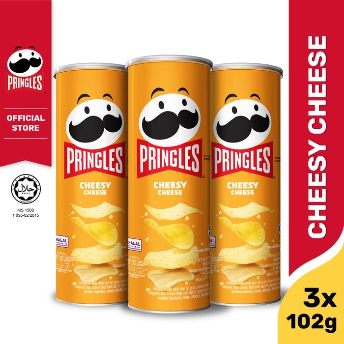 

[Bundle 3Pcs] Pringles Cheesy Cheese Keripik 102Gr
