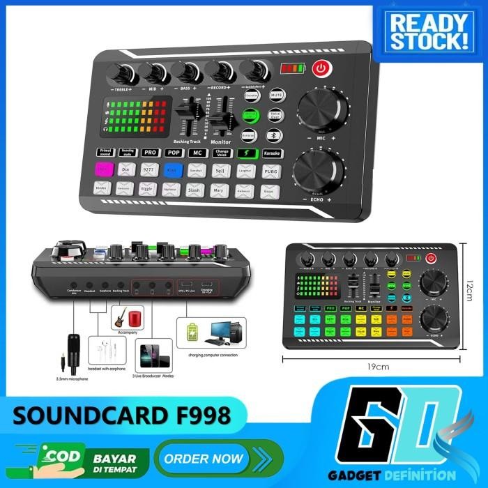 V8 SoundCard Audio Untuk HP PC Mac Broadcast Karaoke Smule WeSing