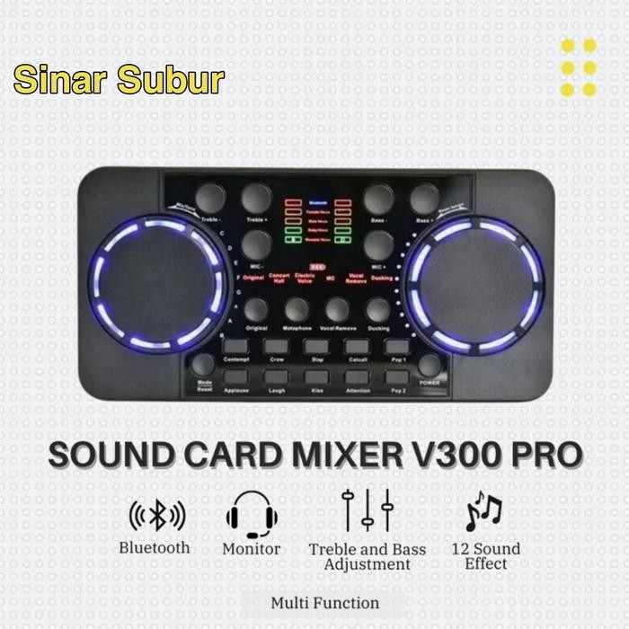 Soundcard V300 Pro Audio Bluetooth USB External Soundcard