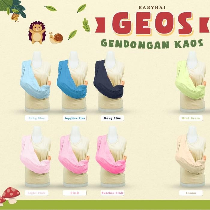 BABY HAI Geos ( Gendongan Kaos ) Bayi Pink Blue Green Truck