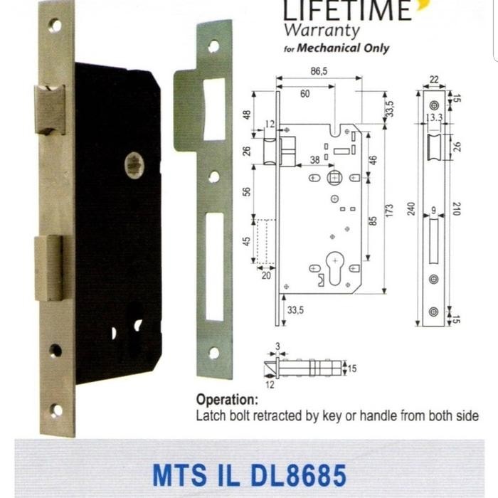 body kunci lidah 8685 backset 60 mts dl 8685 dekaon body only