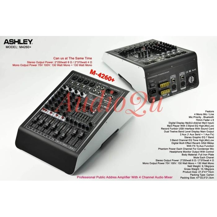 MIXER AUDIO ASHLEY M4260+ 4CH M-4260+ ASHLEY M4260 PLUS