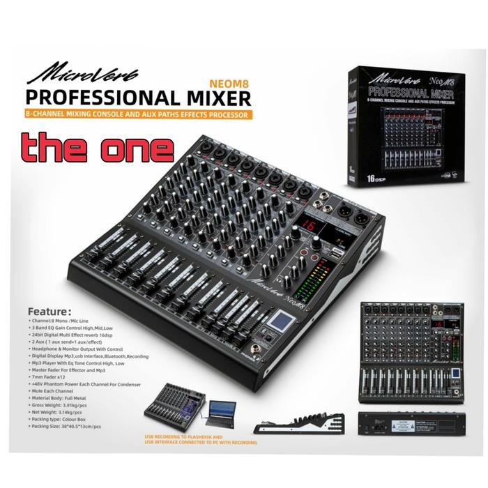 mixer audio microverb Neo M 8 / neo M8 8 channel